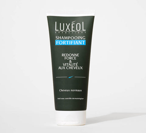 Luxéol stiprinošs šampūns 200 ml tūbiņā uz minimāla fona spēkam un dzīvotspējai.